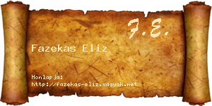 Fazekas Eliz névjegykártya